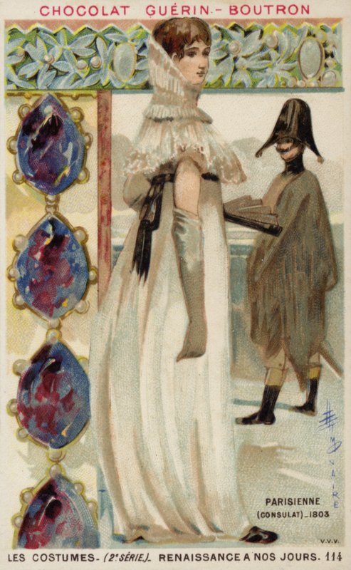 Parijse mode van het Consulaat, 1803 door French School