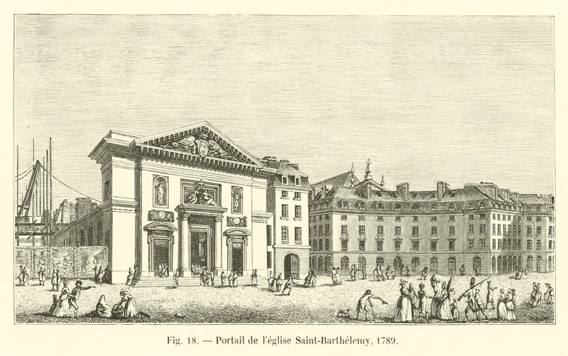 Portaal van de kerk Saint-Barthélemy, 1789 door French School