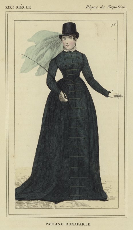Portret van Pauline Bonaparte (kleurgravure) door French School