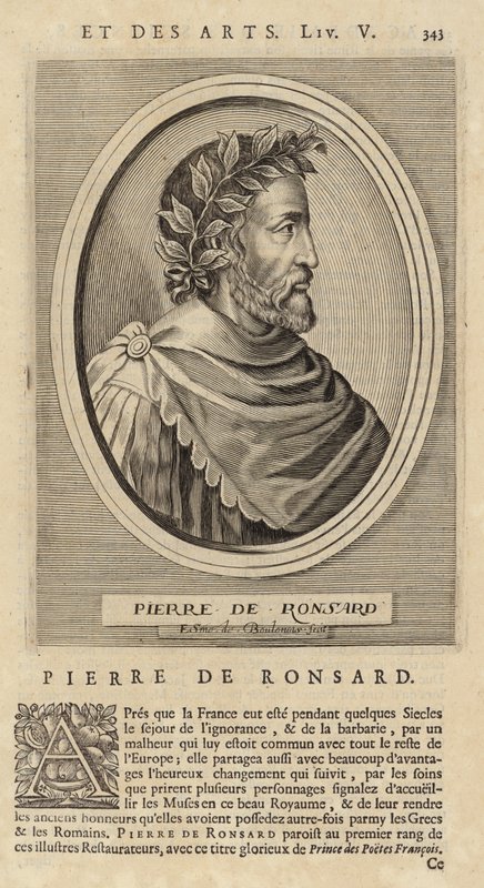 Portret van Pierre de Ronsard door French School