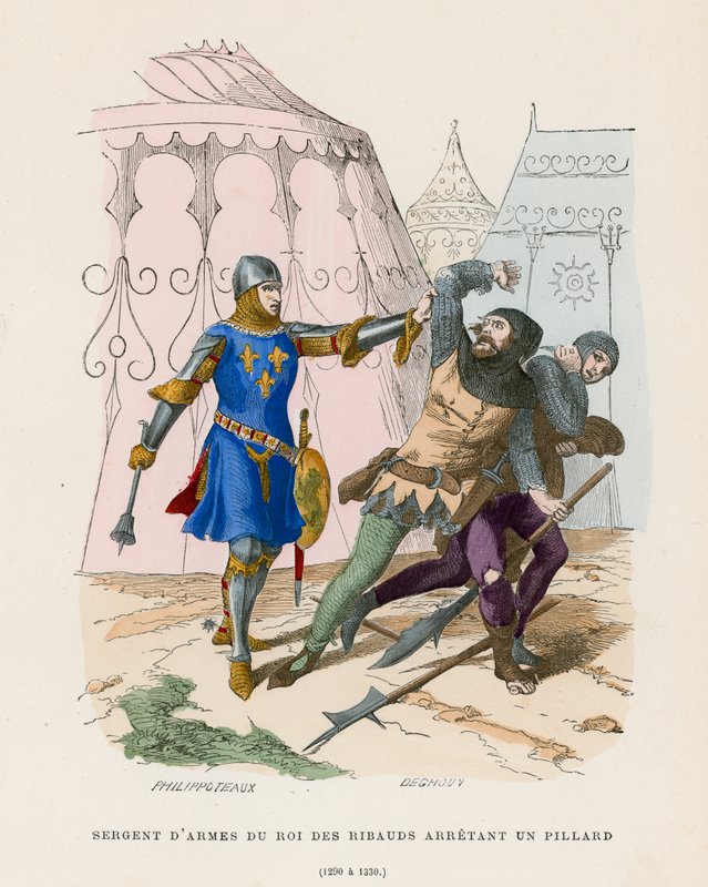 Sergeant van Wapens die een Plunderaar Arresteert, 1290-1330 door French School