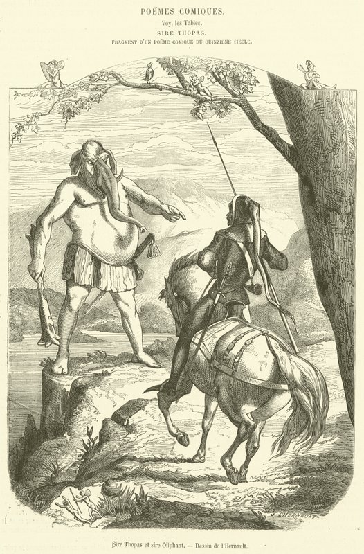 Sire Thopas et sire Oliphant door French School