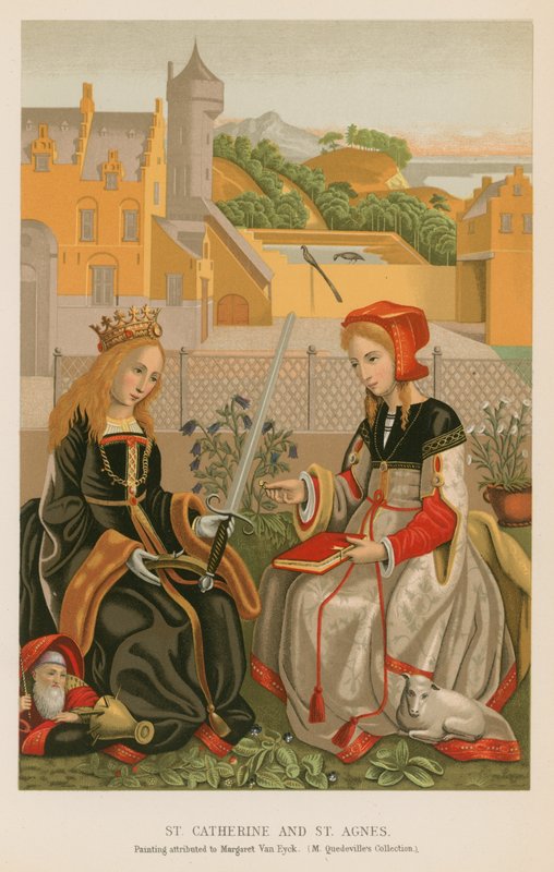 St. Catharina en St. Agnes door French School