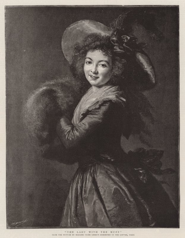 De dame met de mof door French School