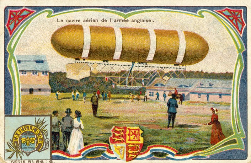 Het luchtschip van het Engelse leger door French School