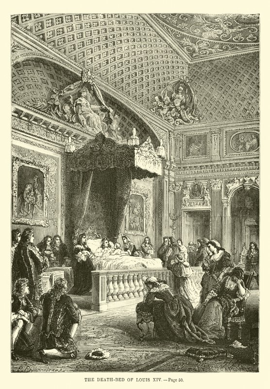 Het sterfbed van Lodewijk XIV door French School