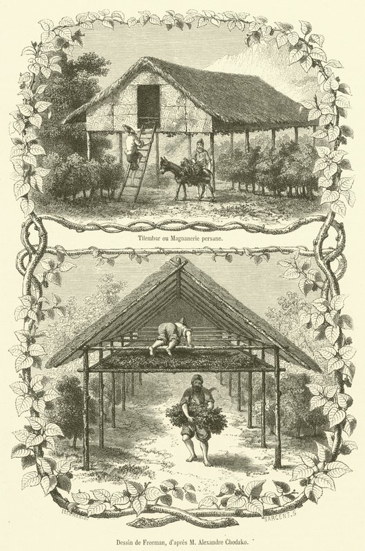 Tilembar of Perzische zijderupsboerderij door French School