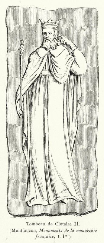 Graf van Clotaire II (gravure) door French School