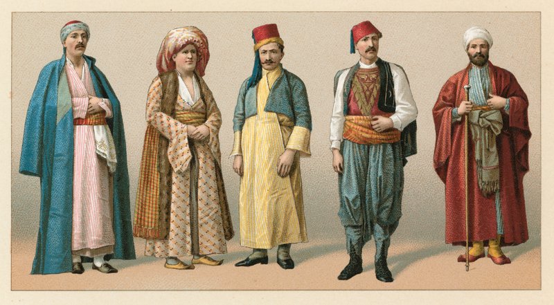 Turks kostuum door French School