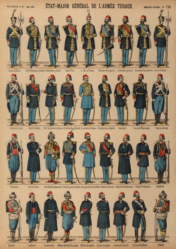Uniformen van het Ottomaanse Turkse leger door French School