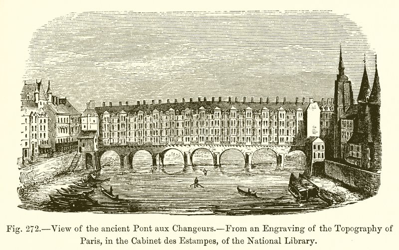 Zicht op de oude Pont aux Changeurs door French School