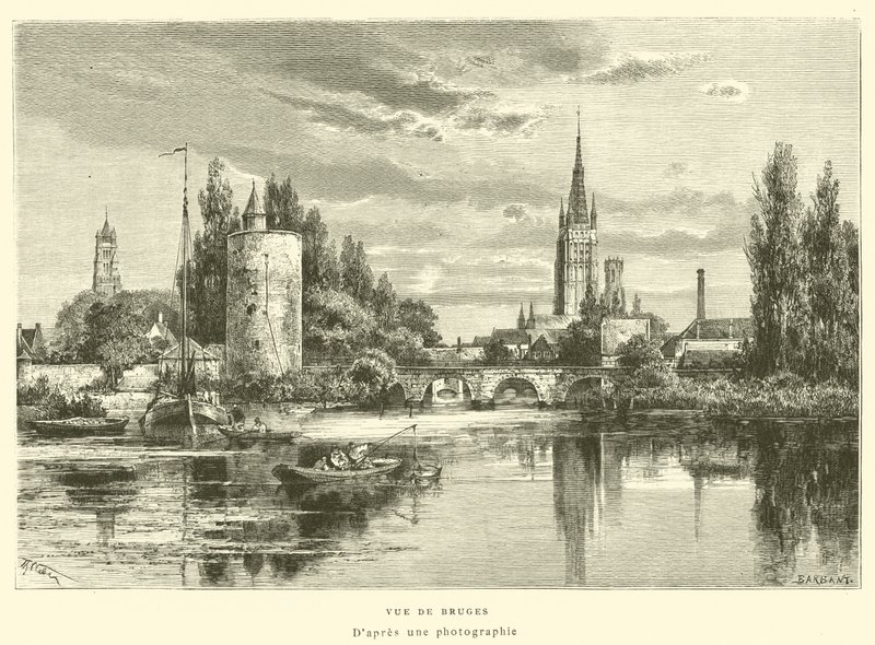 Vue de Bruges door French School