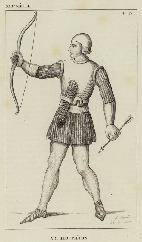 XIII Eeuw, Boogschutter-Voetganger door French School