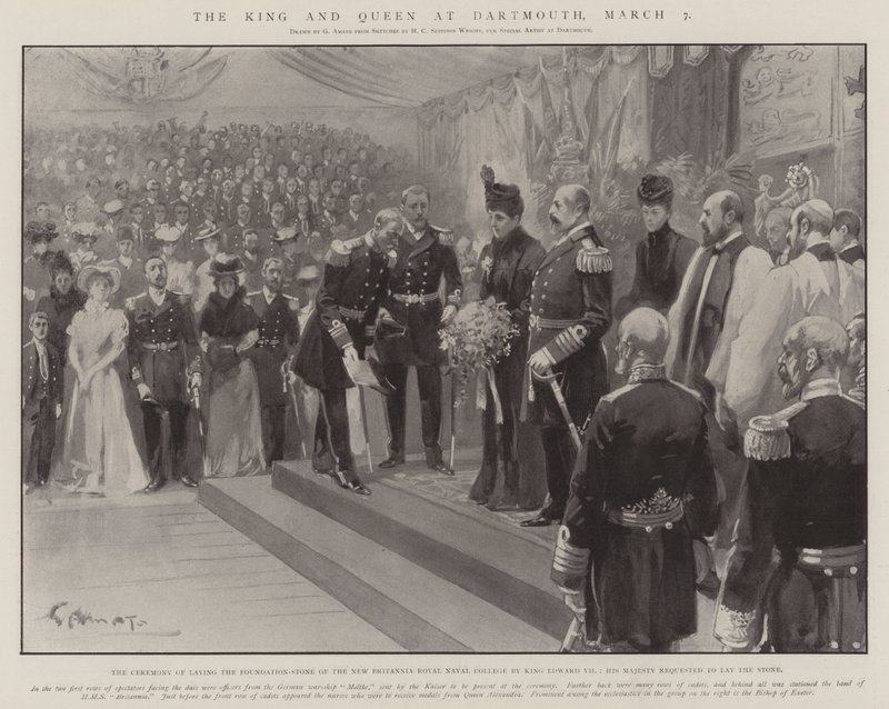 De Koning en Koningin in Dartmouth, 7 maart door G.S. Amato