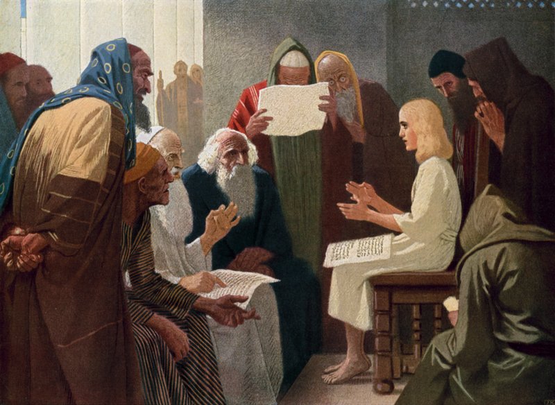 Jezus in de Tempel door Gebhard Fugel
