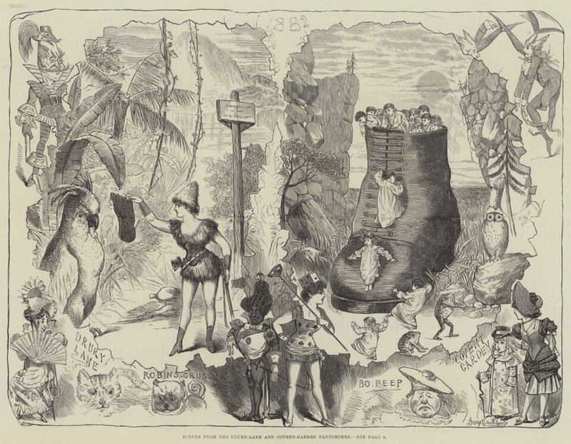 Scènes uit de Drury-Lane en Covent-Garden Pantomimes door George Cruikshank