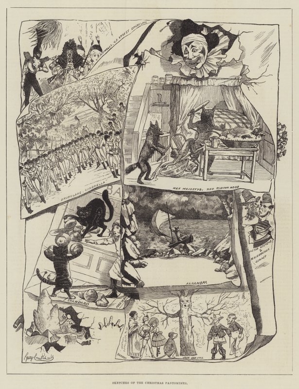 Schetsen van de kerstpantomimes door George Cruikshank