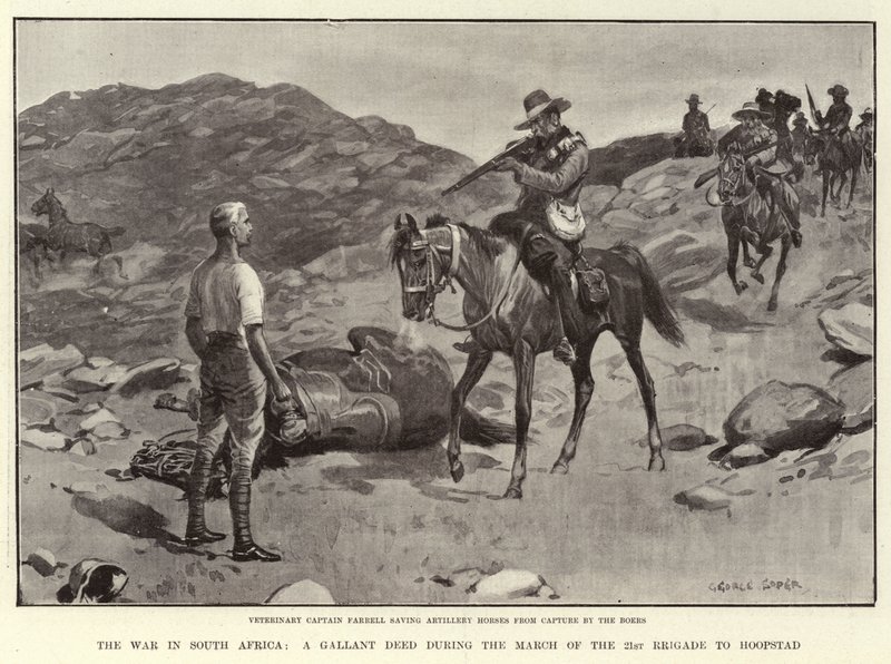De oorlog in Zuid-Afrika, een dappere daad tijdens de mars van de 21e brigade naar Hoopstad door George Soper