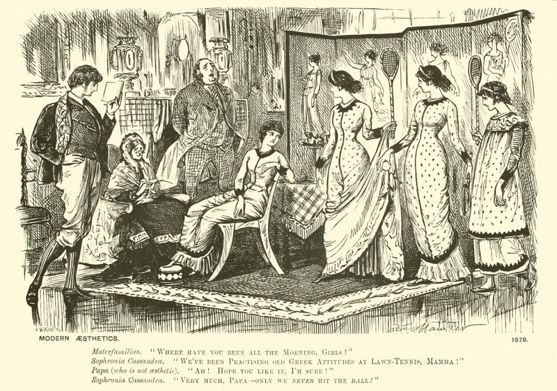 Moderne esthetiek (gravure) door George (after) Du Maurier