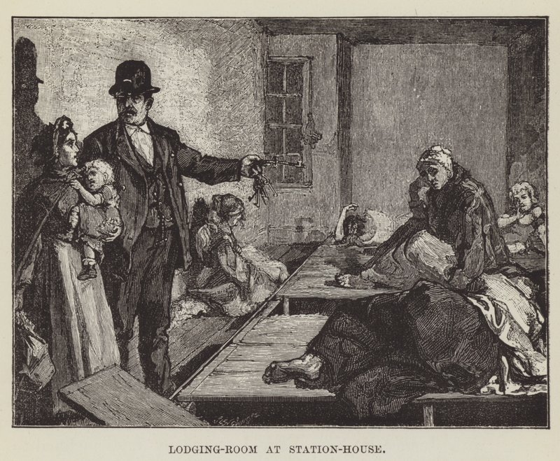 Logeerkamer in het politiebureau door George Augustus Sala