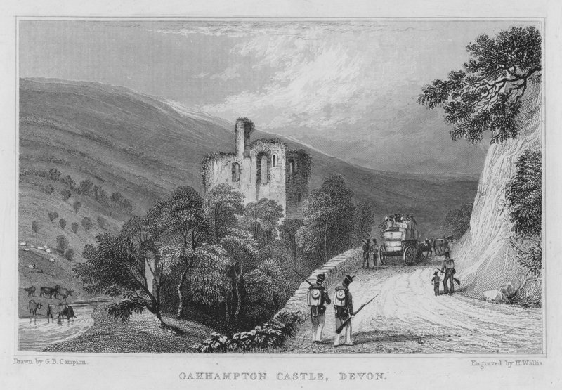 Oakhampton Kasteel, Devon door George Bryant Campion