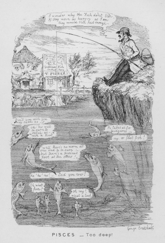 Vissen, te diep! door George Cruikshank