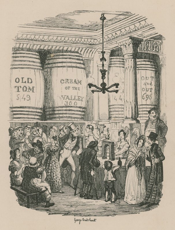De Gin Winkel door George Cruikshank