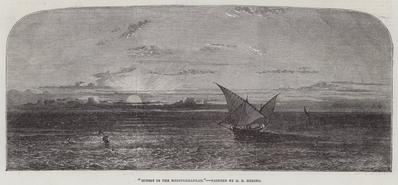 Zonsondergang in de Middellandse Zee door George Edwards Hering
