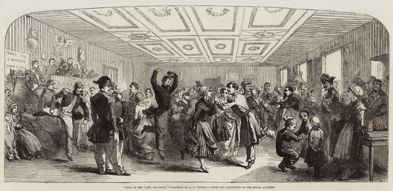 Bal in het kamp, Boulogne door George Housman Thomas