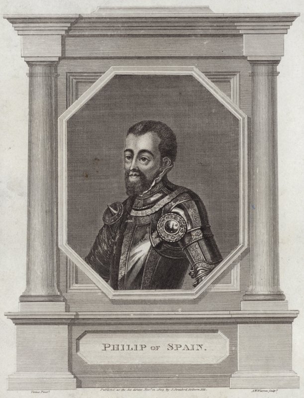 Koning Filips II van Spanje door George Vertue