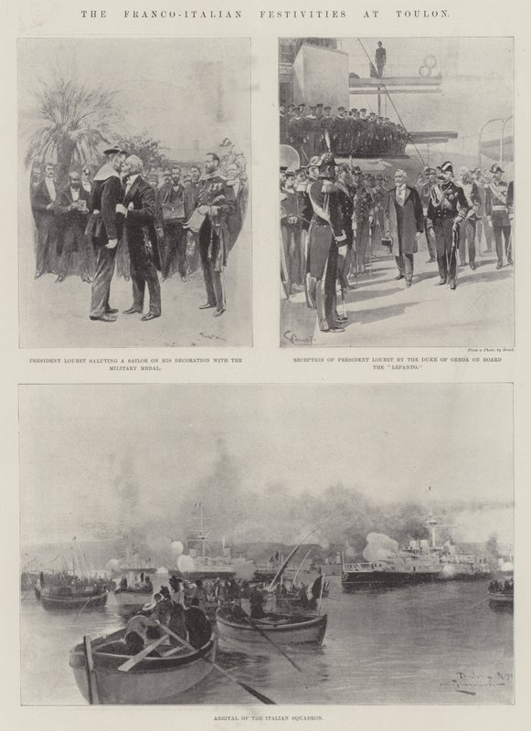 De Frans-Italiaanse Festiviteiten in Toulon door Georges Bertin Scott