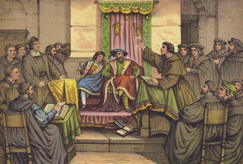 Luthers dispuut met Dr. Eck in Leipzig, 1519 door German School