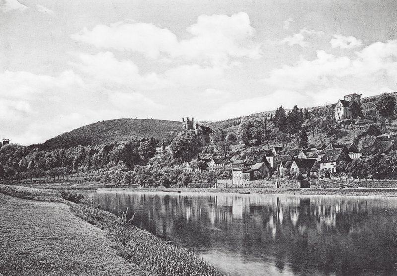 Neckarsteinach, Hessen, Duitsland (z/w foto) door German Photographer