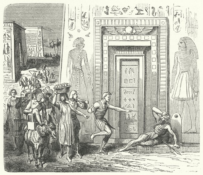 Een vreemde ontwaking (gravure) door German School