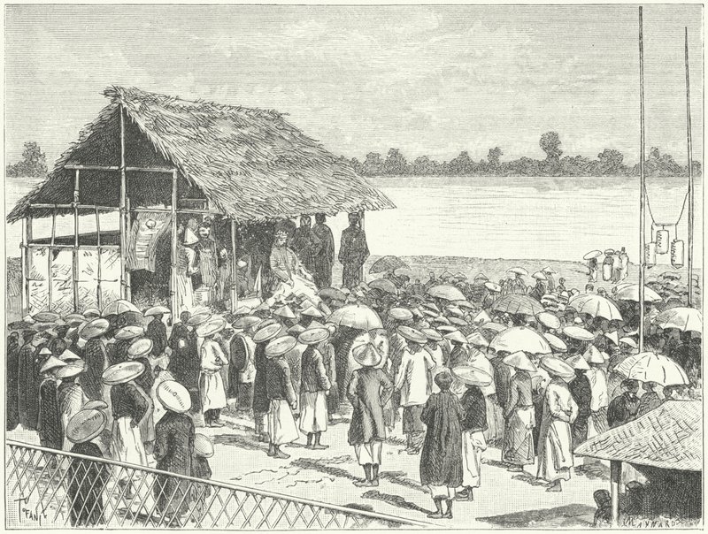Een theater in Annam (gravure) door German School