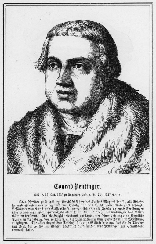 Conrad Peutinger (gravure) door German School
