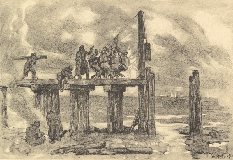 Bouw van een brug over de Putna door German School
