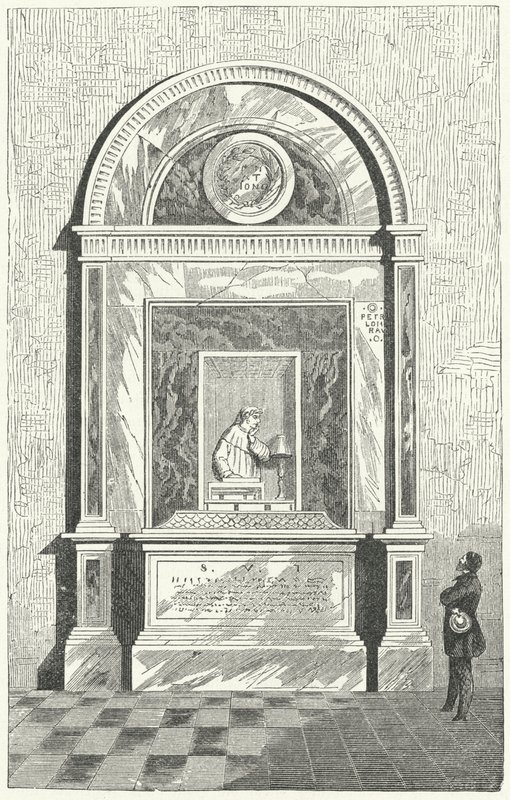 Het graf van Dante in Ravenna, Italië door German School