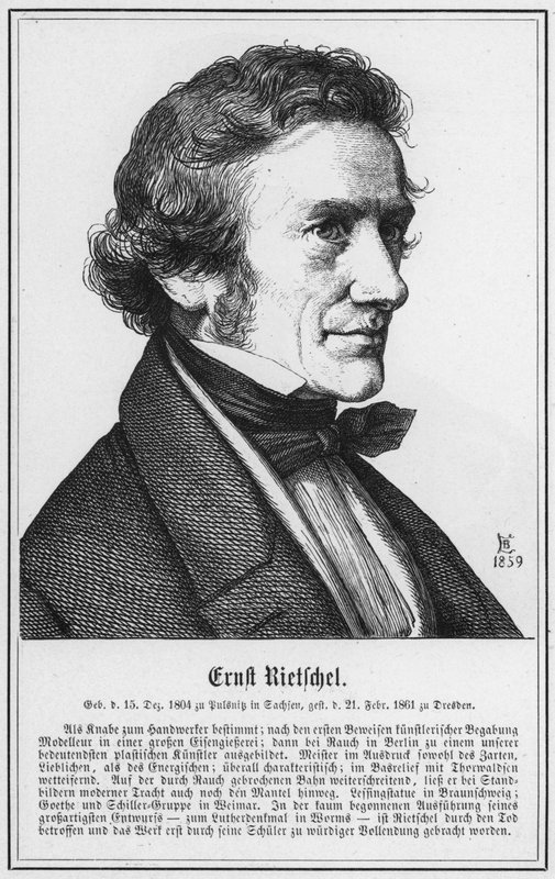 Ernst Rietschel (gravure) door German School