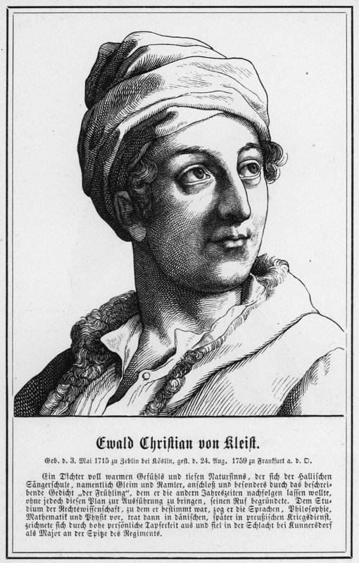 Ewald Christian von Kleist (gravure) door German School