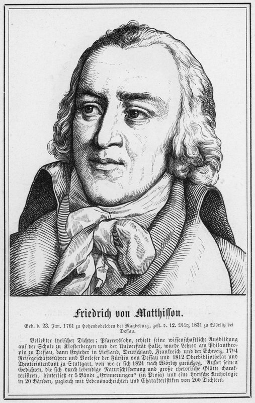 Friedrich von Matthisson (gravure) door German School