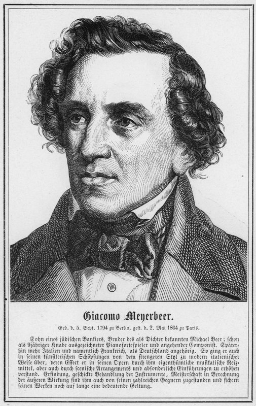 Giacomo Meyerbeer (gravure) door German School