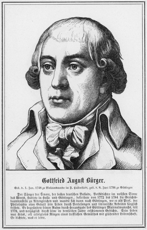 Gottfried August Burger (gravure) door German School