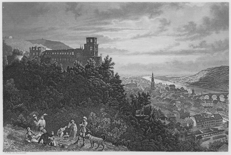 Heidelberg (gravure) door German School