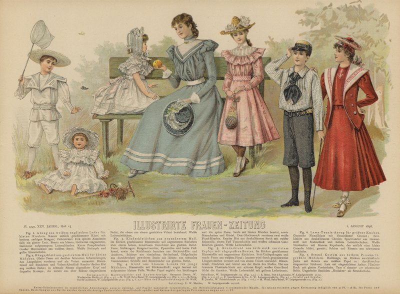 Illustratie voor Illustrirte Frauen-Zeitung (kleur litho) door German School