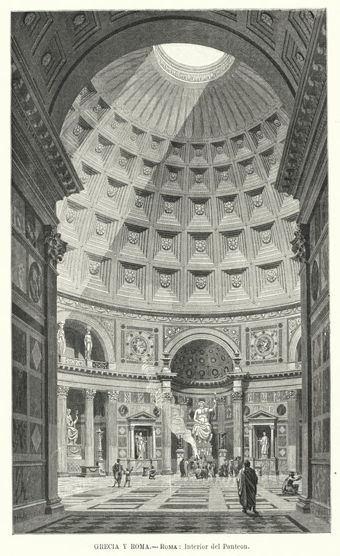 Interieur van het Pantheon, Rome door German School