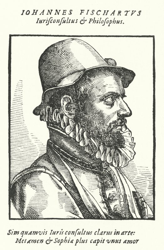 Johann Fischart, Duitse satiricus en publicist (gravure) door German School