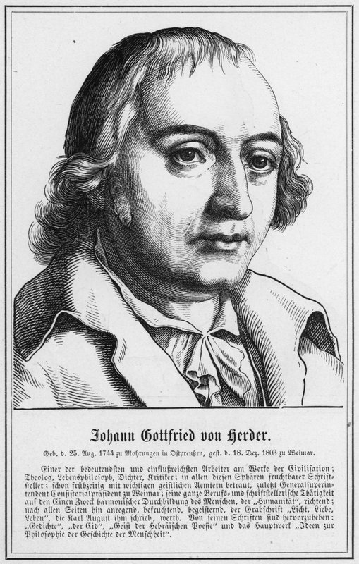 Johann Gottfried von Herder (gravure) door German School