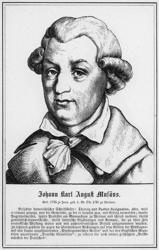 Johann Karl August Musaus (gravure) door German School