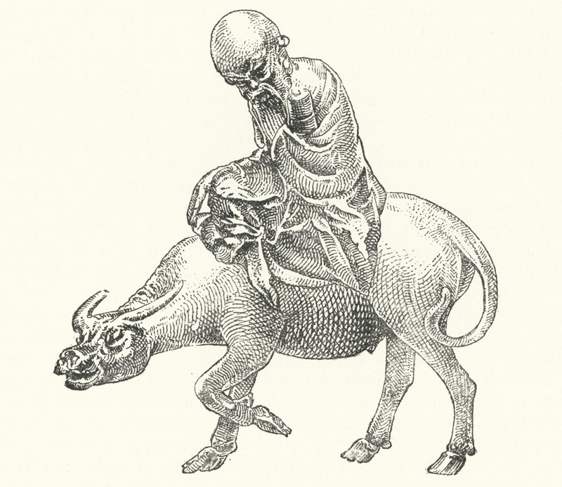 Laozi, oude Chinese filosoof (gravure) door German School